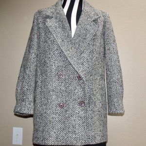 VTG '80s FERNCROFT GRAY / BLACK / CREAM WOOL BLEND Sz 8